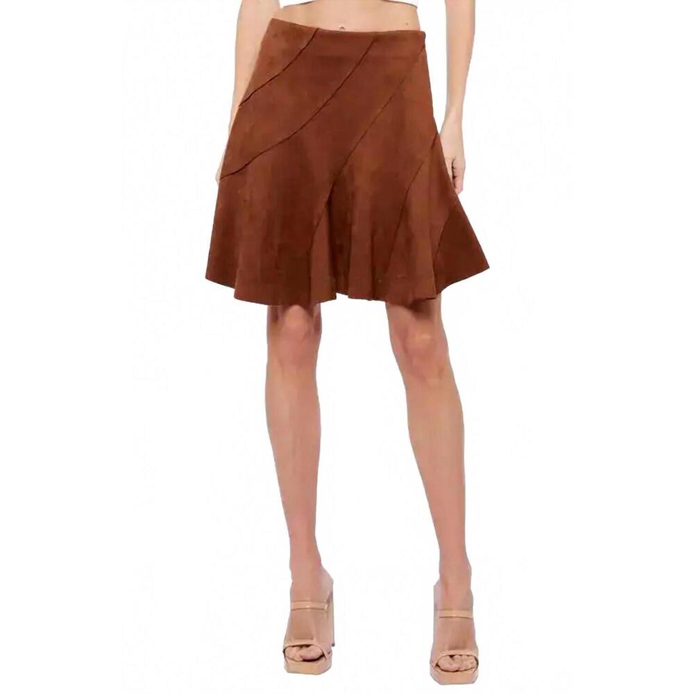 NEW CIEBON aje pleated mini skirt in brown